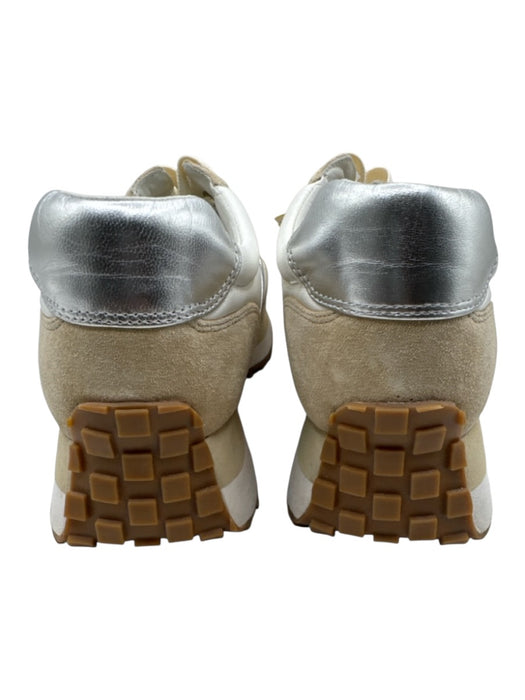 Veronica Beard Shoe Size 10.5 White, Beige, Silver Leather Upper Sneakers White, Beige, Silver / 10.5