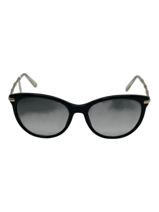 Gucci Black & Gold Acetate Cat Eye Bamboo Detail Gold Hardware Sunglasses Black & Gold