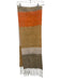 Vince Orange, Beige & White Alpaca Blend Fuzzy Stripe Fringe Trim Wide scarf Orange, Beige & White / One Size