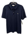 Lacoste Size XL Navy Blue Cotton Short Sleeve Logo Polo Collar Top Navy Blue / XL