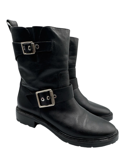 Rag & Bone Shoe Size 41 Black Leather Double Buckle Almond Toe Low Heel Booties Black / 41