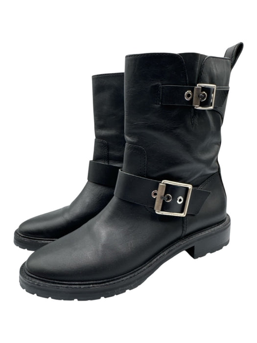 Rag & Bone Shoe Size 41 Black Leather Double Buckle Almond Toe Low Heel Booties Black / 41