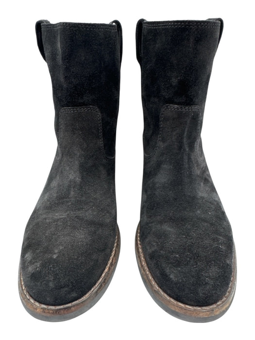 Isabel Marant Shoe Size 41 Black Suede Almond Toe Low Heel Ankle Pull On Booties Black / 41