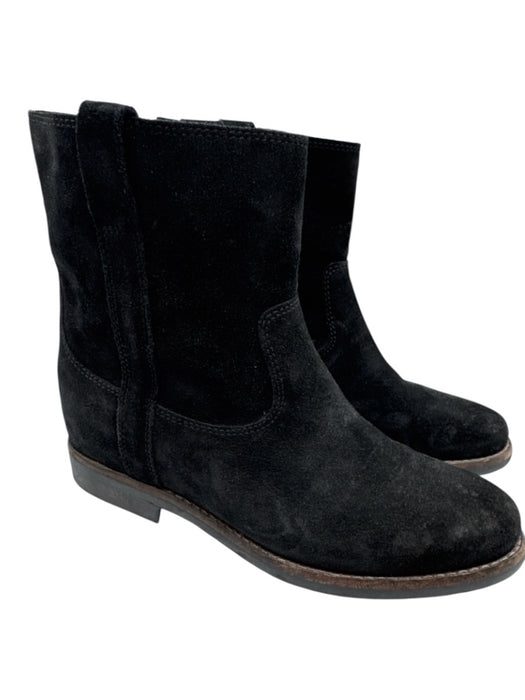 Isabel Marant Shoe Size 41 Black Suede Almond Toe Low Heel Ankle Pull On Booties Black / 41
