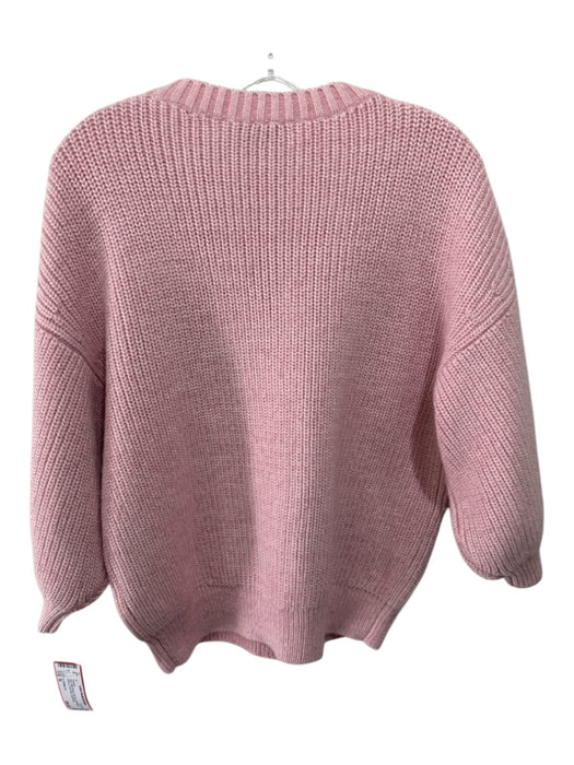 3:1 Phillip Lim Size M Pink Wool Blend Rib Knit 3/4 Balloon Sleeve Sweater Pink / M