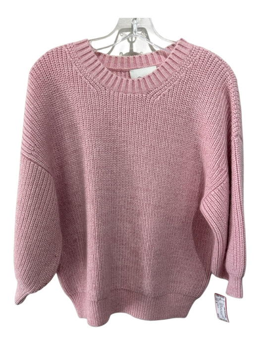 3:1 Phillip Lim Size M Pink Wool Blend Rib Knit 3/4 Balloon Sleeve Sweater Pink / M