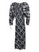 The Great Size 0 Black & White Cotton Long Sleeve Smocked Bodice Dress Black & White / 0