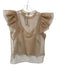 Jonathan Simkhai Size S Tan Polyester Sheer Overlay Crew Neck Button Back Top Tan / S