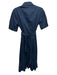 Nanette Lepore Size 2 Navy Cotton Blend Short Sleeve 3/4 Button Collar Dress Navy / 2