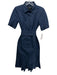 Nanette Lepore Size 2 Navy Cotton Blend Short Sleeve 3/4 Button Collar Dress Navy / 2