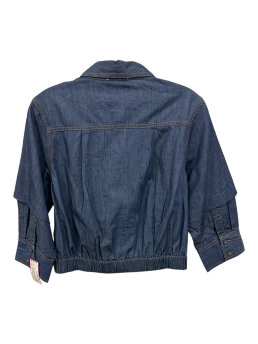 Elizabeth James the Label Size S Dark Wash Cotton Chambray Collar Button up Top Dark Wash / S