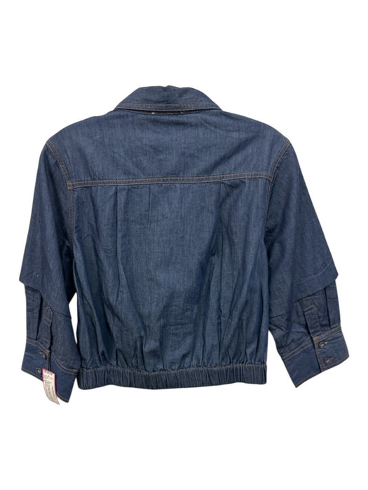 Elizabeth James the Label Size S Dark Wash Cotton Chambray Collar Button up Top Dark Wash / S