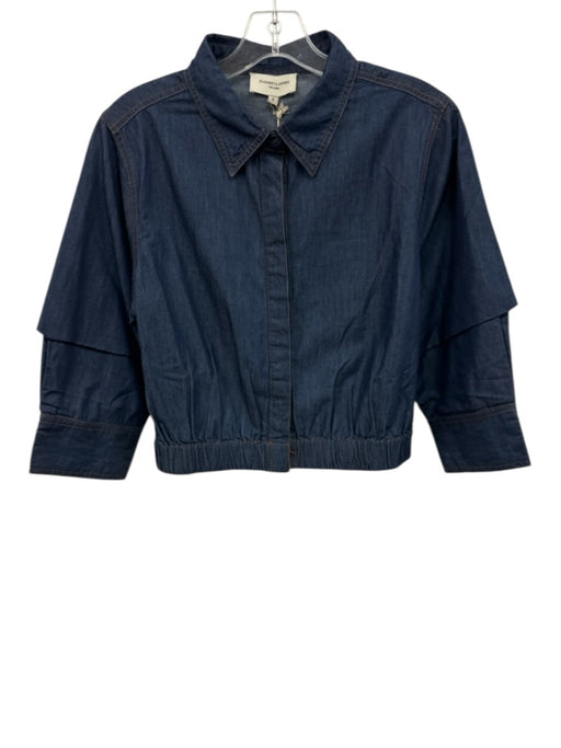 Elizabeth James the Label Size S Dark Wash Cotton Chambray Collar Button up Top Dark Wash / S
