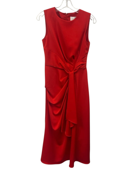 Shoshanna Midnight Size 2 Red Polyester Sleeveless rouched detail Waist tie Gown Red / 2