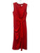 Shoshanna Midnight Size 2 Red Polyester Sleeveless rouched detail Waist tie Gown Red / 2