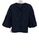 Tibi Size XS Navy Blue Cotton 3/4 Bell Sleeve Button Up Back Top Navy Blue / XS