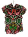 Alice + Olivia Size XS Black, White, Multi Silk Flutter Cap sleeve Collar Top Black, White, Multi / XS