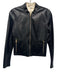Lamarque Size XS Black Leather Zip Front Zip Pockets Metallic Reversible Jacket Black / XS