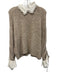 Cinq a Sept Size XS Beige & Cream White Wool & Silk Blend Knit Lace Trim Sweater Beige & Cream White / XS