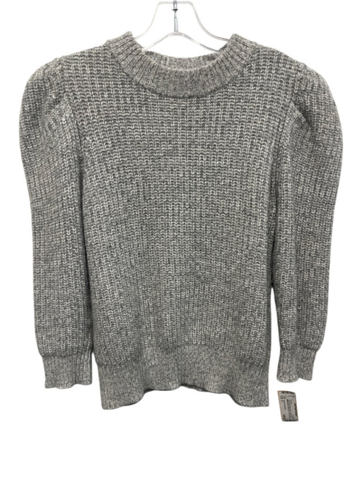Autumn Cashmere Size S Gray Cashmere & Wool Blend Ribbed Knit 3/4 Sleeve Sweater Gray / S