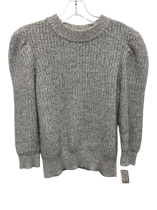 Autumn Cashmere Size S Gray Cashmere & Wool Blend Ribbed Knit 3/4 Sleeve Sweater Gray / S