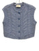 Luminary Size S Blue Wool Blend Sleeveless Button Front ornate buttons Sweater Blue / S