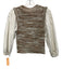 Veronica Beard Size XS Brown & Cream White Cotton Blend Metallic Thread Knit Top Brown & Cream White / XS