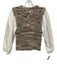 Veronica Beard Size XS Brown & Cream White Cotton Blend Metallic Thread Knit Top Brown & Cream White / XS