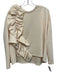 Psophia Vazquez de Castro Size XS Cream Beige Cotton Blend Ruffle Detail Top Cream Beige / XS