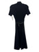 Shoshanna Size XS Black Rayon Blend Ribbed Knit High Neck Faux Leather Dress Black / XS