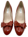L.K. Bennett Shoe Size 38 Rust Brown Patent Leather Almond Toe Bow Detail Pumps Rust Brown / 38