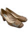 Prada Shoe Size 38 Beige Patent Leather Silver Hardware Buckle Detail Pumps Beige / 38