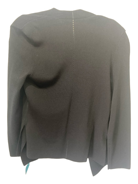 M.M. Lafleur Size S Black Viscose Blend Open Front Long Sleeve Ribbed Cardigan Black / S