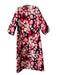 Ann Mashburn Size S Black Pink Red Polyester Floral Round Neck Maxi Dress Black Pink Red / S