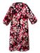 Ann Mashburn Size S Black Pink Red Polyester Floral Round Neck Maxi Dress Black Pink Red / S