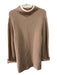 Theory Size L Tan & cream Wool & Cashmere Rib Knit Turtle Neck Sweater Tan & cream / L