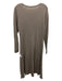 Elie Tahari Size L Taupe Merino Wool Ribbed Knit Long Sleeve Round Neck Dress Taupe / L
