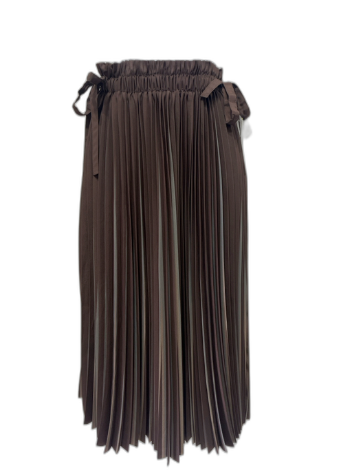 Brunello Cucinelli Size 6 Brown & Blue Polyester Elastic Waist Plated Midi Skirt Brown & Blue / 6