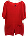 St John Size 12 Red Orange Wool Blend Short Sleeve Boucle Patch Pocket Top Red Orange / 12