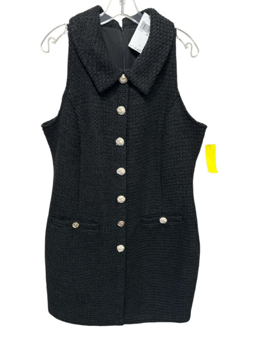endless rose Size XL Black Polyester Sleeveless Boucle Button Front Dress Black / XL
