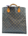 Louis Vuitton Brown & Tan Coated Canvas Top Handle Monogram Leather Handle Bag Brown & Tan / Medium