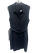 Theory Size 14 Navy Blue Linen Blend Sleeveless Button Front Collar Dress Navy Blue / 14
