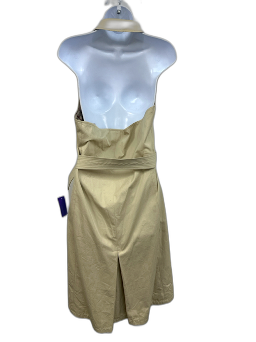 Burberry Size 14 Beige Cotton Blend Sleeveless Tartan Lined Sleeveless Dress Beige / 14