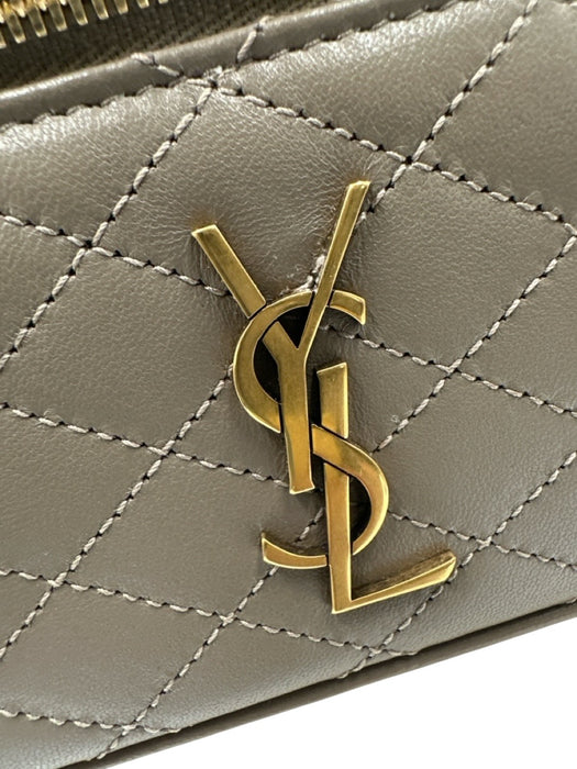 Tom Ford Olive Green & Gold Grain Leather Flap Back Pocket Adjustable Bag Olive Green & Gold / Mini