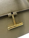 Tom Ford Olive Green & Gold Grain Leather Flap Back Pocket Adjustable Bag Olive Green & Gold / Mini