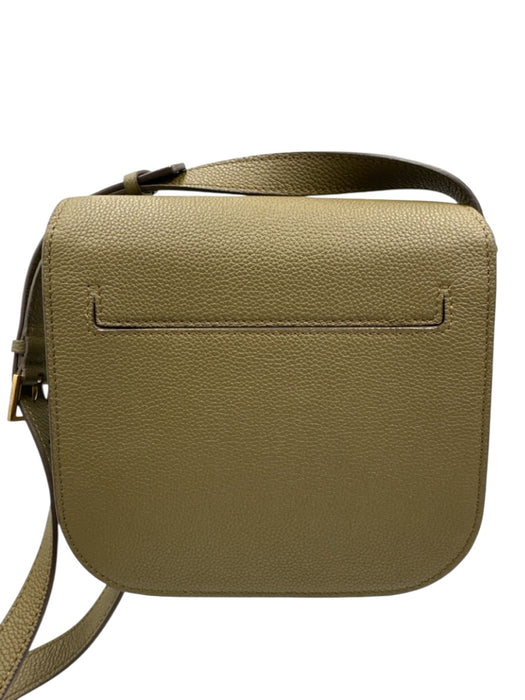 Tom Ford Olive Green & Gold Grain Leather Flap Back Pocket Adjustable Bag Olive Green & Gold / Mini