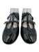 Celine Shoe Size 38 Black & Gold Patent Leather Round Toe Triomphe Flats Black & Gold / 38