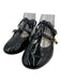 Celine Shoe Size 38 Black & Gold Patent Leather Round Toe Triomphe Flats Black & Gold / 38