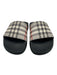 Burberry Shoe Size 38 Black, Gray, Red Rubber open toe Plaid Flat Slide Sandals Black, Gray, Red / 38