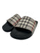 Burberry Shoe Size 38 Black, Gray, Red Rubber open toe Plaid Flat Slide Sandals Black, Gray, Red / 38